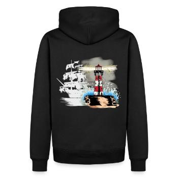 Horror ghost ship Fantasy Maritime Sailor Coast - Men’s Premium Organic Hoodie - black - Back - Nico (187cm)