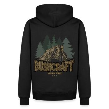 Abri extérieur de survie Bushcraft Adventure - Sweat à capuche Premium bio Homme - noir - Dos - Nico (187cm)