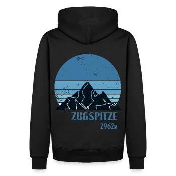 Höhe Zugspitze Design - Männer Premium Bio Hoodie - Schwarz - Hinten - Nico (187cm)