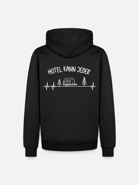 HOTEL KANN JEDER - Camping - Wohnwagen - Männer Premium Bio Hoodie - Schwarz