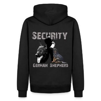 German shepherd, dog head, dog sport, dog sayings, - Men’s Premium Organic Hoodie - black - Back - Nico (187cm)