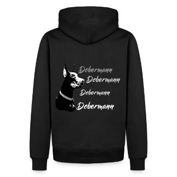 Doberman, dog sport, watchdog, doberman, pinscher - Men’s Premium Organic Hoodie - black - Back - Nico (187cm)