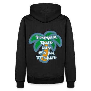 Sommer Sand Strand Palme - Männer Premium Bio Hoodie - Schwarz - Hinten - Nico (187cm)
