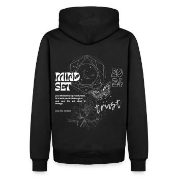 Make 2024 awesome - Männer Premium Bio Hoodie - Schwarz - Hinten - Nico (187cm)