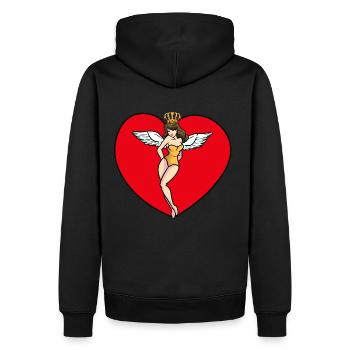 Femme de rêve coeur mannequin Engel sexy Girl Queen Amour - Sweat à capuche Premium bio Homme - noir - Dos - Nico (187cm)