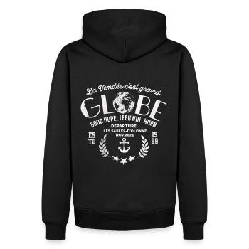 Globus nautische Regatta rund um den Globus - Männer Premium Bio Hoodie - Schwarz - Hinten - Nico (187cm)