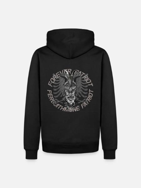 Skenderbeg Albania Forever Patriot Gift Idea - Felpa con cappuccio ecologica premium da uomo - nero