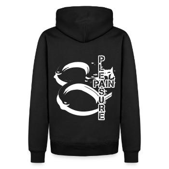Schmerzen genießen BDSM Handschellen - Männer Premium Bio Hoodie - Schwarz - Hinten - Nico (187cm)