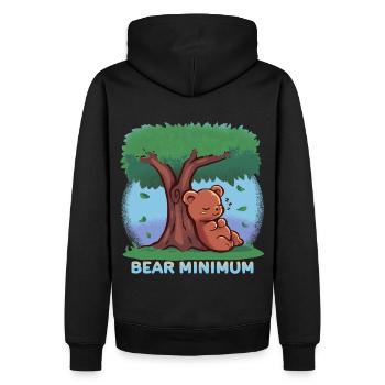 Doing the BEAR Minimum - Men’s Premium Organic Hoodie - black - Back - Nico (187cm)