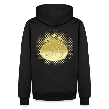 Ich werde gleich Adlig - Royal Krone Gold - Männer Premium Bio Hoodie - Schwarz - Hinten - Nico (187cm)