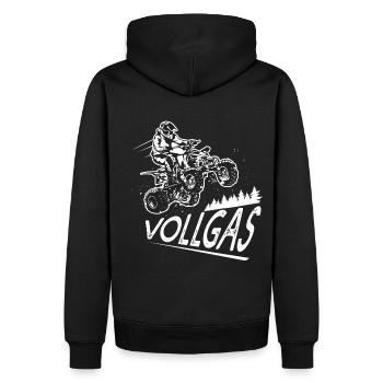 Quad Dirt Vollgas - Männer Premium Bio Hoodie - Schwarz - Hinten - Nico (187cm)