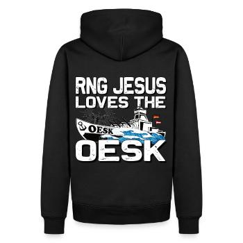 Warship OESK Design - Gaming Marine Clan Team - Männer Premium Bio Hoodie - Schwarz - Hinten - Nico (187cm)
