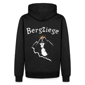 Bergziege Laufen - Männer Premium Bio Hoodie - Schwarz - Hinten - Nico (187cm)