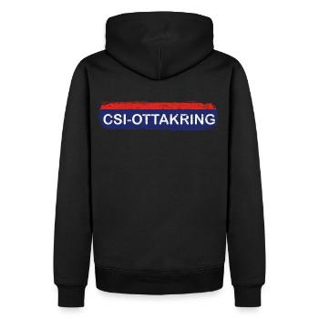 Ottakringer Polizei Forensiker - Männer Premium Bio Hoodie - Schwarz - Hinten - Nico (187cm)