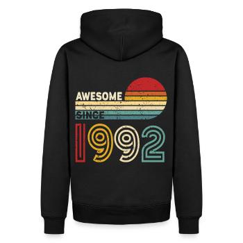 1992 Gift Birthday Vintage Saying - Men’s Premium Organic Hoodie - black - Back - Nico (187cm)
