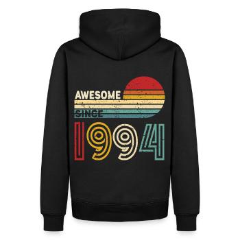 1994 Geschenk Geburtstag Jahrgang Spruch - Männer Premium Bio Hoodie - Schwarz - Hinten - Nico (187cm)