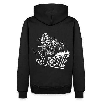 Quad Dirt Biker full throttle plein gaz - Sweat à capuche Premium bio Homme - noir - Dos - Nico (187cm)