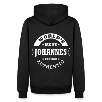 Johannes Cadeau personnalisé prénom johannes - Sweat à capuche Premium bio Homme - noir - Dos - Nico (187cm)