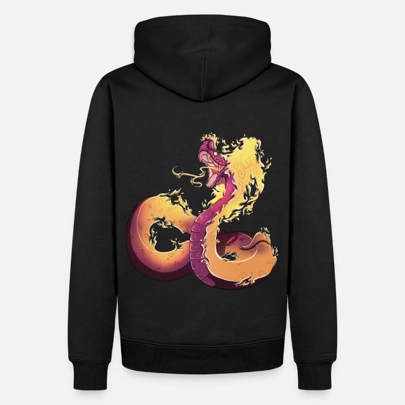 Feuerschlange - Männer Premium Bio Hoodie - Schwarz
