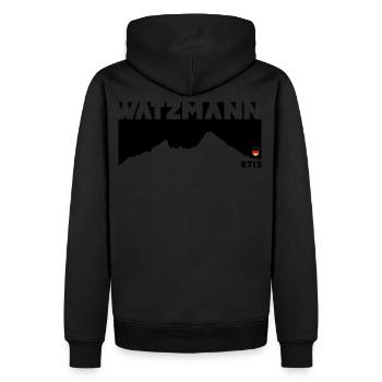 Watzmann Bayern Berchtesgaden German Flag Mountain - Men’s Premium Organic Hoodie - black - Back - Nico (187cm)