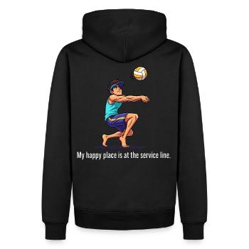 Beach volleyball lovers - Men’s Premium Organic Hoodie - black - Back - Nico (187cm)