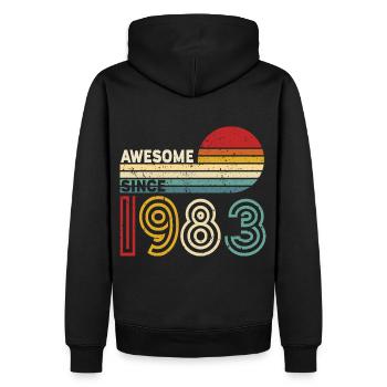 1983 Gift Birthday vintage Spruch - Men’s Premium Organic Hoodie - black - Back - Nico (187cm)