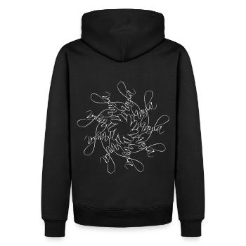 Mayla Nom Nom Mandala - Sweat à capuche Premium bio Homme - noir - Dos - Nico (187cm)