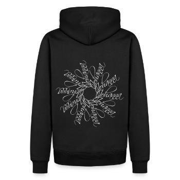 Johanna Name Namensmandala - Männer Premium Bio Hoodie - Schwarz - Hinten - Nico (187cm)