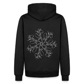 Christin Nom Nom Mandala - Sweat à capuche Premium bio Homme - noir - Dos - Nico (187cm)