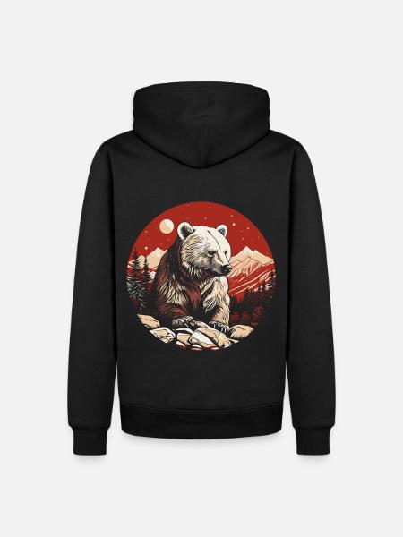 Grizzly - Sweat à capuche Premium bio Homme - noir