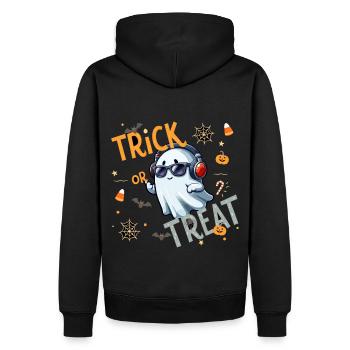 Trick or Treat Geist - Männer Premium Bio Hoodie - Schwarz - Hinten - Nico (187cm)
