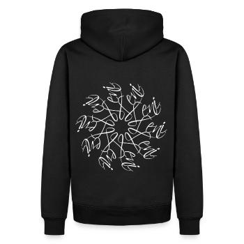 Leni Name Namensmandala - Männer Premium Bio Hoodie - Schwarz - Hinten - Nico (187cm)