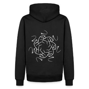 Pia Nom Nom Mandala - Sweat à capuche Premium bio Homme - noir - Dos - Nico (187cm)