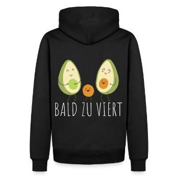 Schwangerschaft Baby Ankündigung Überraschung Kind - Männer Premium Bio Hoodie - Schwarz - Hinten - Nico (187cm)
