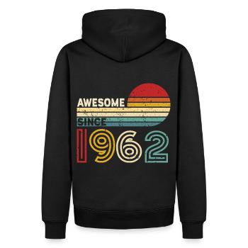 1962 Geschenk Geburtstag Jahrgang Spruch - Männer Premium Bio Hoodie - Schwarz - Hinten - Nico (187cm)