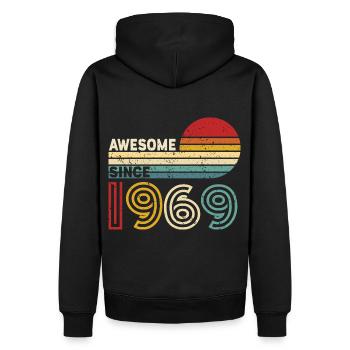 1969 Gift Birthday vintage Spruch - Men’s Premium Organic Hoodie - black - Back - Nico (187cm)