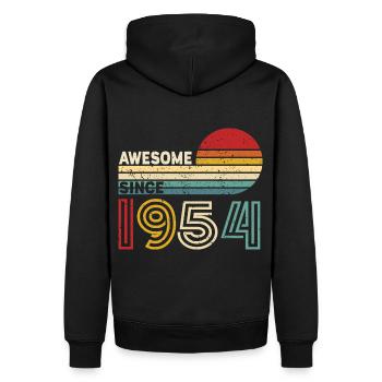 1954 Gift Birthday vintage Spruch - Men’s Premium Organic Hoodie - black - Back - Nico (187cm)