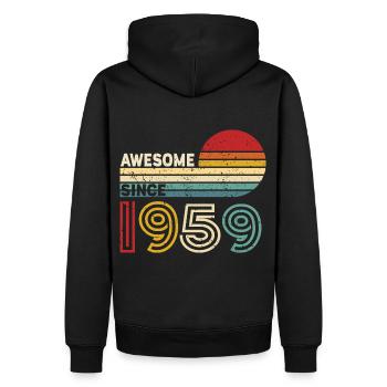 1959 Gift Birthday vintage Spruch - Men’s Premium Organic Hoodie - black - Back - Nico (187cm)