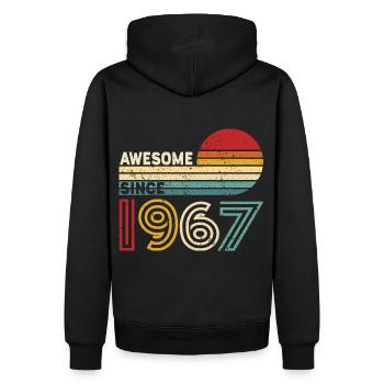 1967 Gift Birthday vintage Spruch - Men’s Premium Organic Hoodie - black - Back - Nico (187cm)