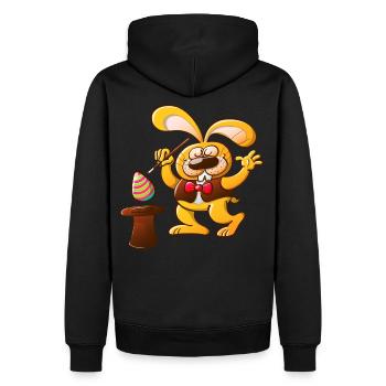 Lapin de Pâques de magicien - Sweat à capuche Premium bio Homme - noir - Dos - Nico (187cm)