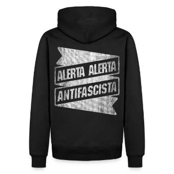 ALERTA ALERTA ANtiFAscIsTA ANTIFA - Sweat à capuche Premium bio Homme - noir - Dos - Nico (187cm)