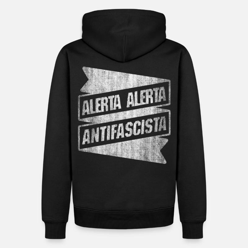 ALERTA ALERTA ANtiFAscIsTA ANTIFA - Sweat à capuche Premium bio Homme - noir