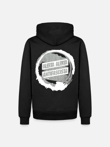 PROTESTATION ANTIFASCISTA ALERTA ALERTA - Sweat à capuche Premium bio Homme - noir
