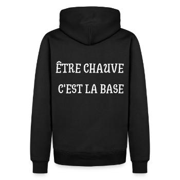 CHAUVE - Sweat à capuche Premium bio Homme - noir - Dos - Nico (187cm)
