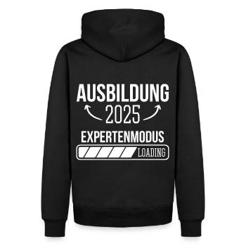 Azubi Geschenk Ausbildung 2025 Lehrling Spruch - Männer Premium Bio Hoodie - Schwarz - Hinten - Nico (187cm)