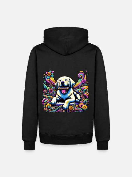 Labrador Harmonica Symphony - Men’s Premium Organic Hoodie - black