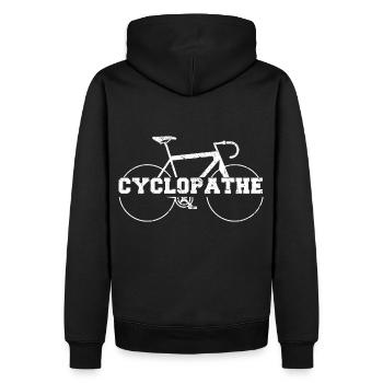 Cyclopathe humour vélo cadeau cyclisme cycliste - Sweat à capuche Premium bio Homme - noir - Dos - Nico (187cm)