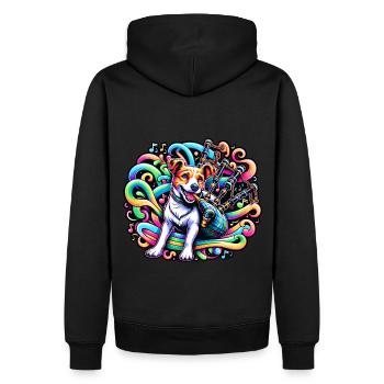 Fidélité des ondes sonores : mélodie de cornemuse - Sweat à capuche Premium bio Homme - noir - Dos - Nico (187cm)