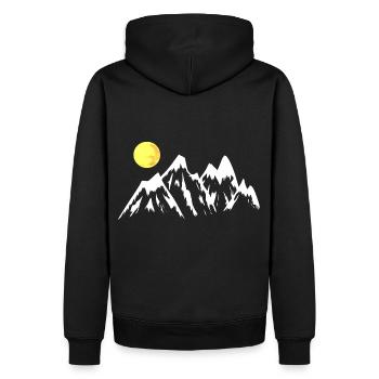 Montagne Montagnes Nature Alpes Sommets Alm Suisse - Sweat à capuche Premium bio Homme - noir - Dos - Nico (187cm)