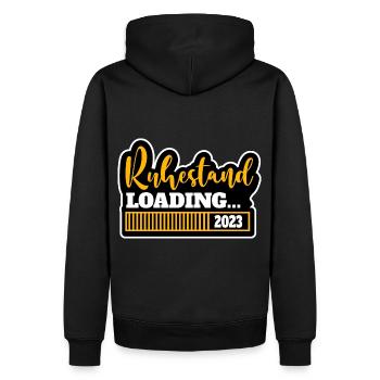 Ruhestand Geschenk Rente Rentner Rentnerin Spruch - Männer Premium Bio Hoodie - Schwarz - Hinten - Nico (187cm)
